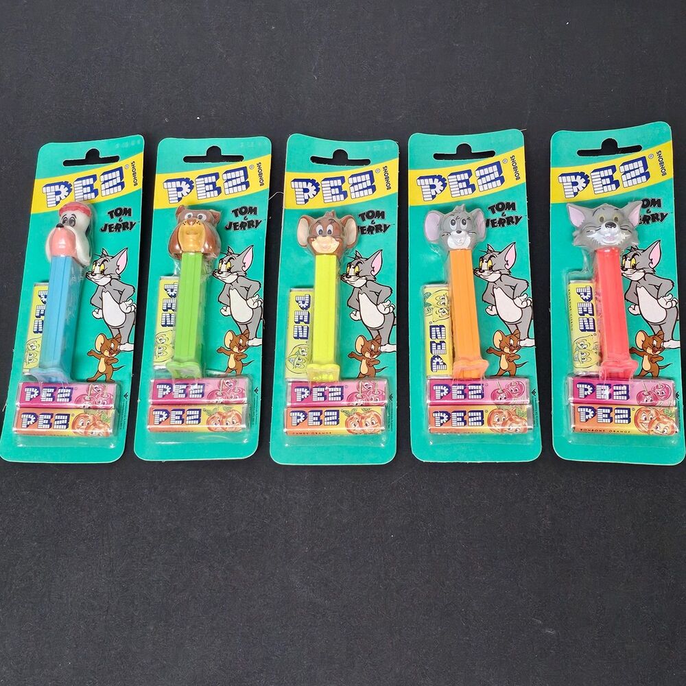 Tom & Jerry Set of 5 Pez Dispensers Complete Made in Austria Vtg 1990s NIP